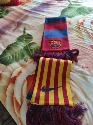 Bufanda FC Barcelona Rayas Rojas y Azules