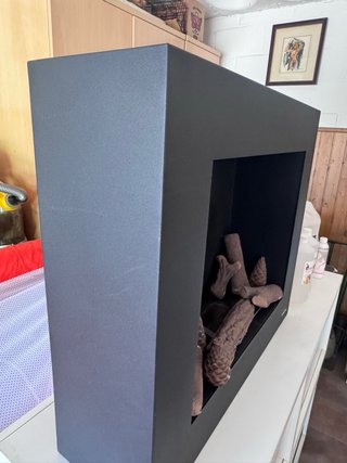 Chimenea bioetanol acero negro. Lista para usar.
