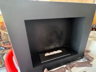 Chimenea bioetanol acero negro. Lista para usar.