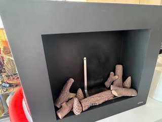 Chimenea bioetanol acero negro. Lista para usar.