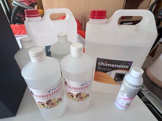 Chimenea bioetanol acero negro. Lista para usar.