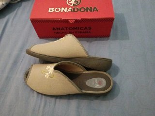 Zapatillas Bonadona Mujer Beige Flores