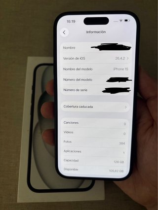 iPhone 15 86% batería