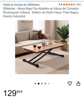 Mesa de centro abatible IDMarket
