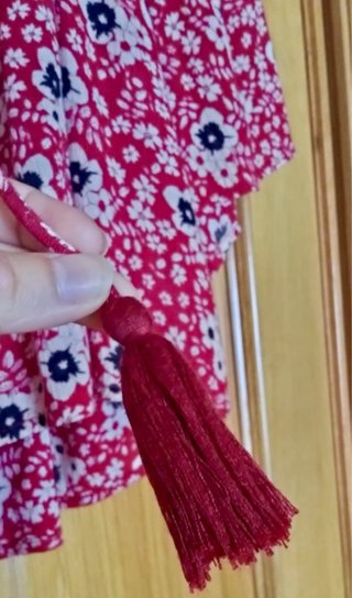 Blusa Zara floral roja talla XS