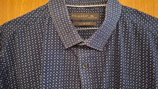 Camisa Homem Primark Slim Fit Estampada Azul XXL