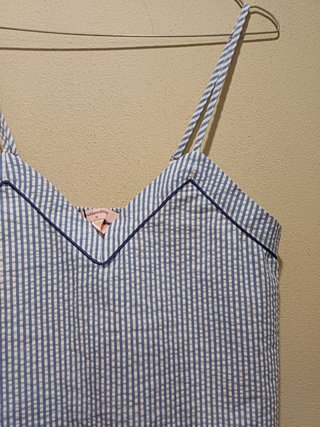 Top donna cotone righe blu e bianche