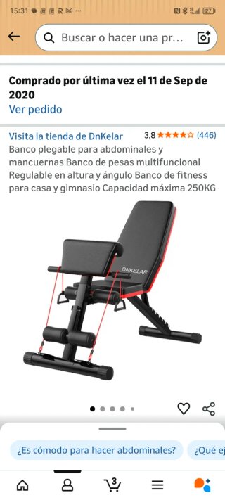 Banco plegable para abdominales y pesas
