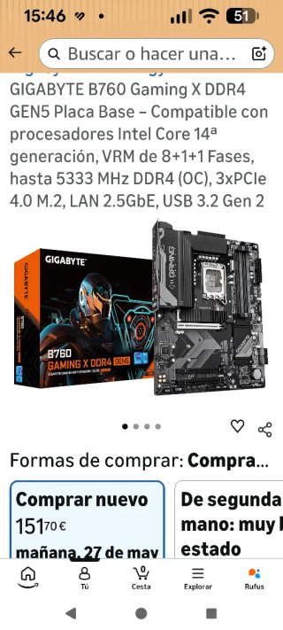 Placa Base Gigabyte B760 Gaming X DDR4