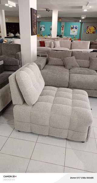 Súper oferta Sofá cama beige y gris de tela nuevo