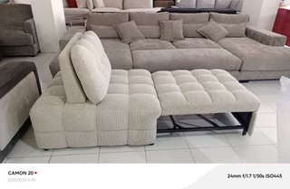 Súper oferta Sofá cama beige y gris de tela nuevo