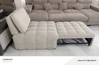 Súper oferta Sofá cama beige y gris de tela nuevo