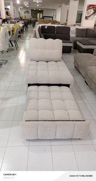 Súper oferta Sofá cama beige y gris de tela nuevo