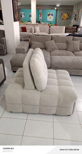 Súper oferta Sofá cama beige y gris de tela nuevo