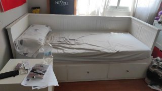 Cama nido blanca con cajones Ikea.