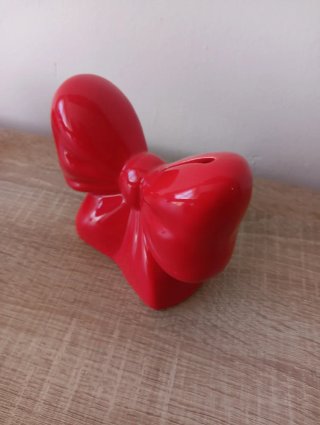 Porta monete in ceramica rossa a forma di anello