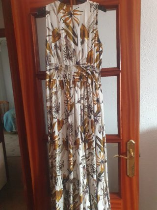 Vestido largo estampado floral talla L