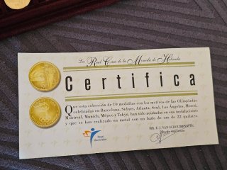 Colección 10 Monedas Olímpicas baño en Oro 22k
