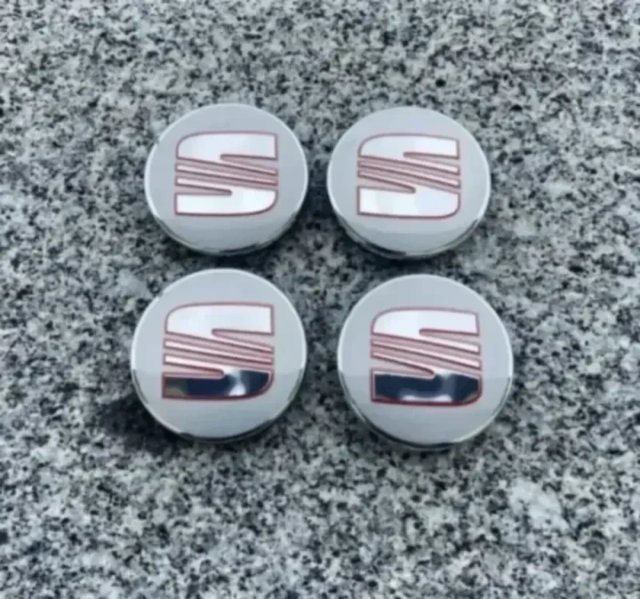 4 CENTROS EMBLEMA RUEDA LLANTA SEAT 56mm 5F0601171