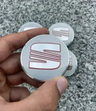 4 CENTROS EMBLEMA RUEDA LLANTA SEAT 56mm 5F0601171