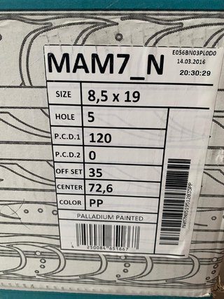 4x Llantas MAM 7N 8.5x19 5x120 et35 ANTRACITA
