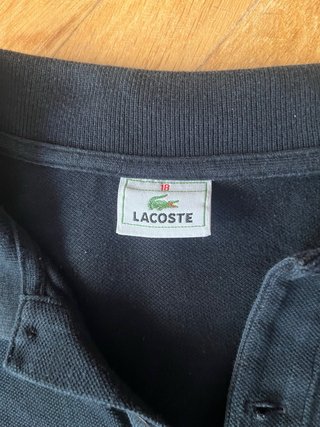 Polo Lacoste Negro Vintage