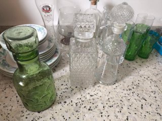 Set di bottiglie di liquore antiche
