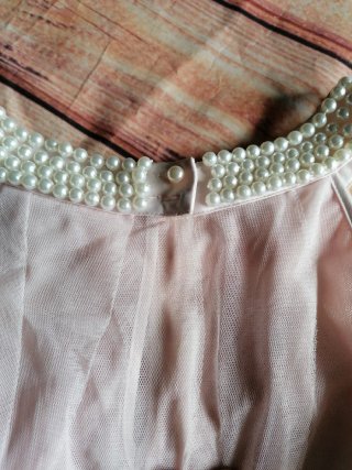 Abito bambina 12 anni rosa perle e balze