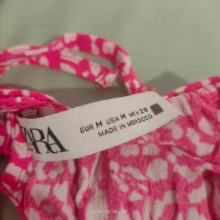 Vestido corto  Zara Verano Estampado Rosa Talla m