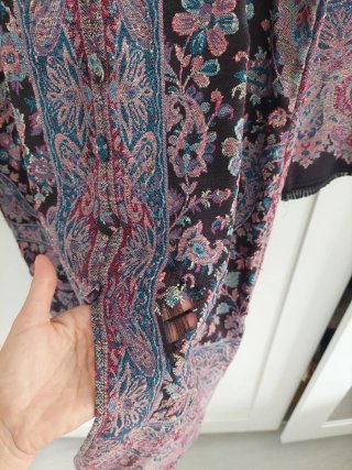 Vestido Cachemir Negro y Morado