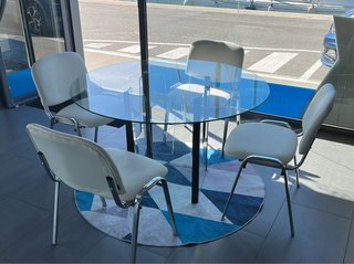 Mesa redonda cristal templado diseño moderno 120cm