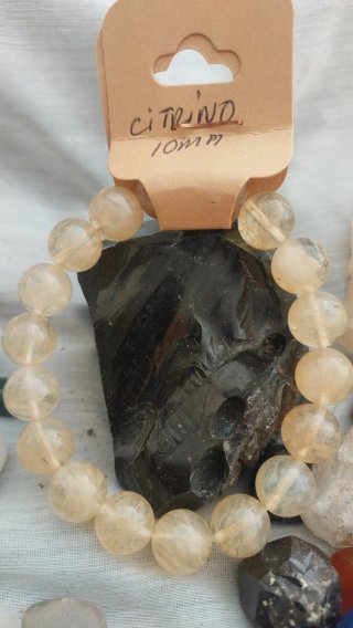Pulsera de piedra natural citrino 10mm.