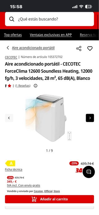 Aire Acondicionado Frío/Calor Cecotec 12000 BTU