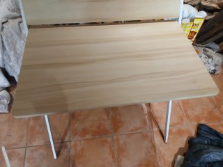Mesa plegable madera y metal.74 alto Medidas 80x50