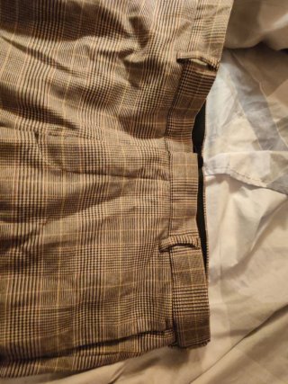 Pantalón de cuadros marrón y gris