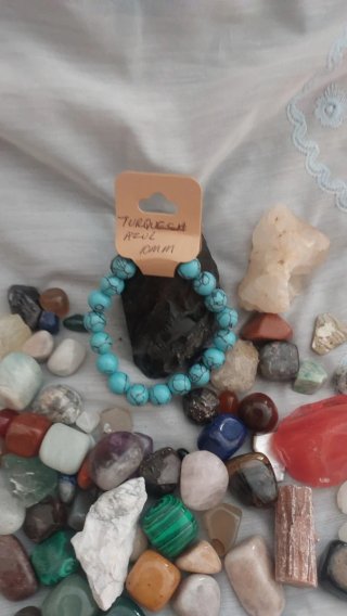Pulsera Turquesa Azul Natural 10mm
