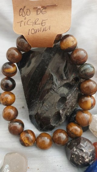 Pulsera Ojo de Tigre 10mm Piedra Natural