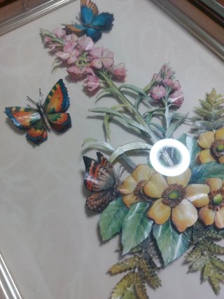 Cuadro de flores y mariposas