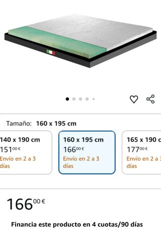 Topper colchón ortopédico 160x195 cm