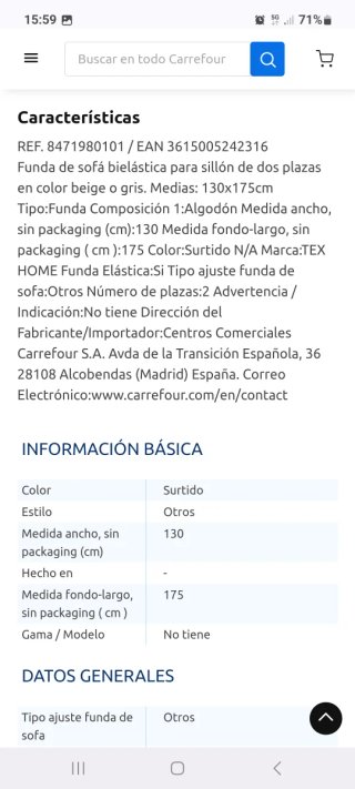 Juego de fundas elásticas para sofá (beige)