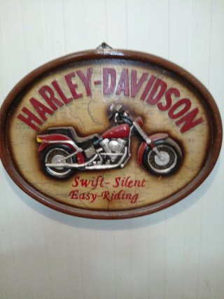 Cuadro Harley-Davidson Moto Relieve Ovalado