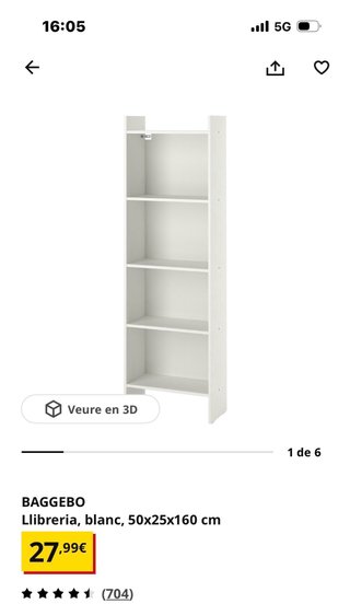 Estantería Baggenno Ikea Blanca