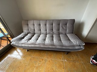 Sofá Cama Gris Tela