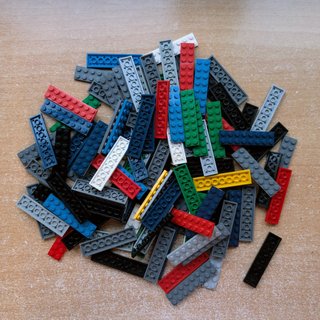 LEGO lote 110 piezas planas 2x8 id 3034