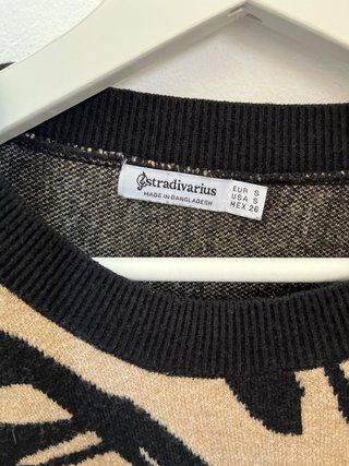 Jersey estampado cebra beige y negro