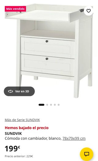 Cambiador Plegable Ikea SUNDVIK