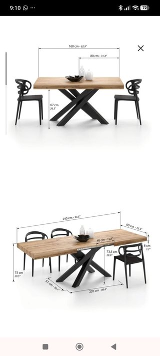 Mesa comedor extensible hasta 10 personas