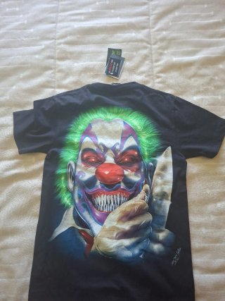 Camiseta Gótica Payaso Maligno Cuchillo