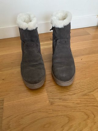 Botines de invierno grises con forro de pelo