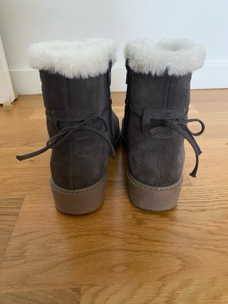 Botines de invierno grises con forro de pelo